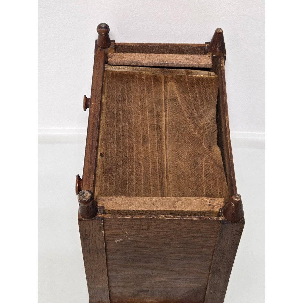 Antique 19th Century Miniature Wood Vanity Doll Accessory Drawer Chest 9"x6"x8" - Picture 6 of 12